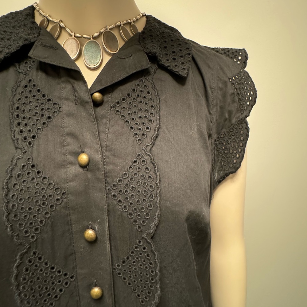 Anthropologie “Dear Creatures” Black Cotten Dress.